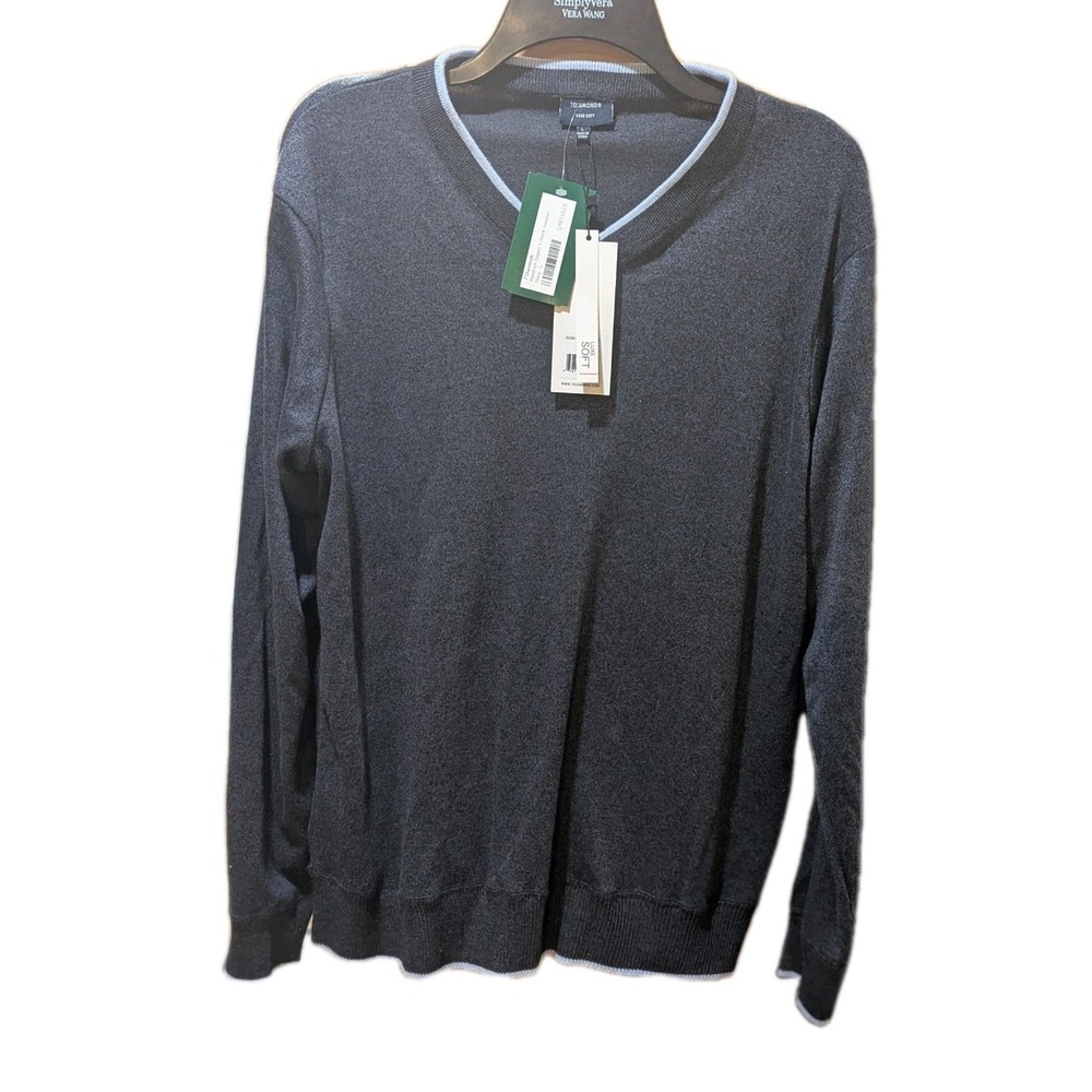 7 Diamonds Men's Crew Neck Knit Pullover Casual Lux Soft Sweater Size Large‎